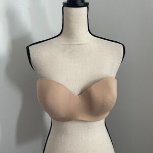 Victorias Secret Body by Victoria Lined Strapless Bra Nude Beige sz 38C Normcore
